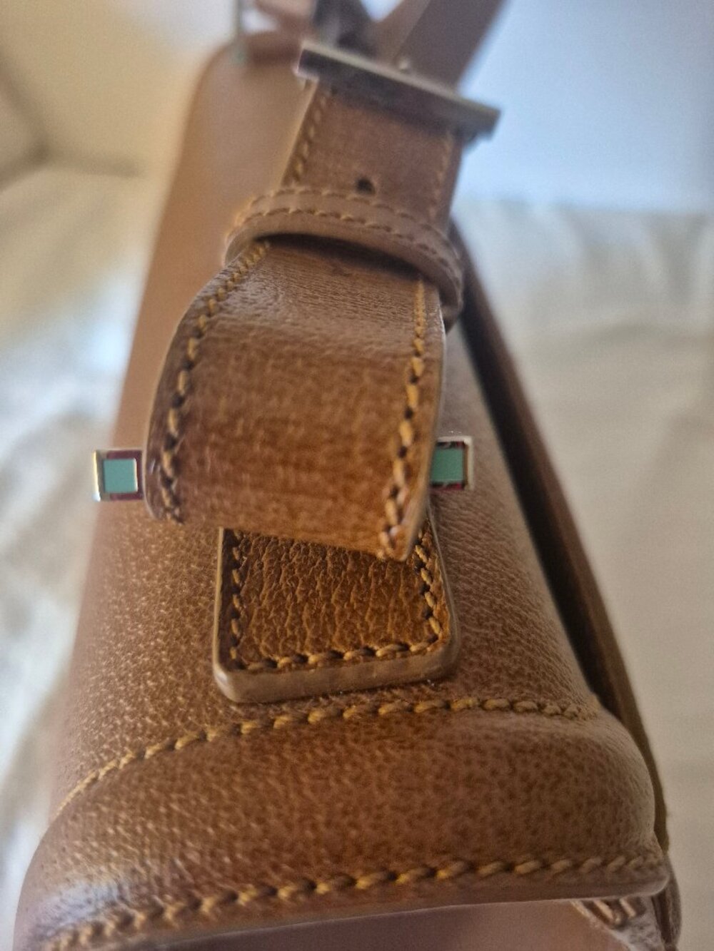 Tiffany & Co. Camel Italian pebble leather shoulder bag - Picture 9 of 16